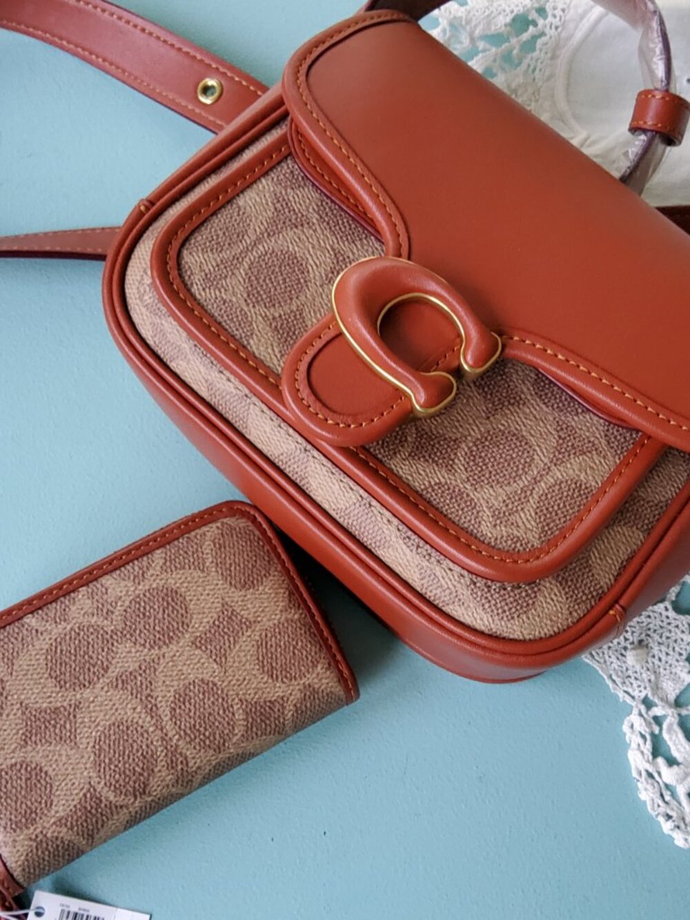 NWT Coach Signature Tabby Messenger 19 Crossbody+ Matching Zip Card Holder - Picture 15 of 15